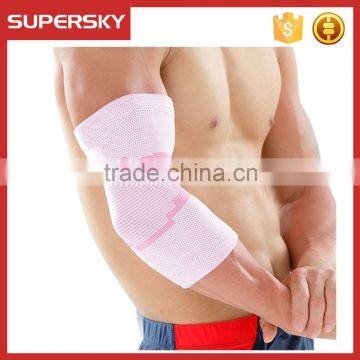 V-666 wholesale custom colorful nylon spandex elastic elbow support sleeve brace sport compression arm sleeve