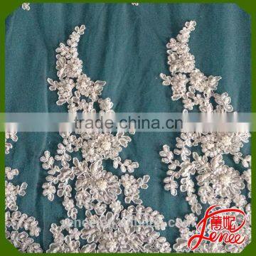BEST CHOICE FOR WEDDING DRESS SEQUINED BEADS MESH EMBROIDERY FABRIC Quality Choice photo-2