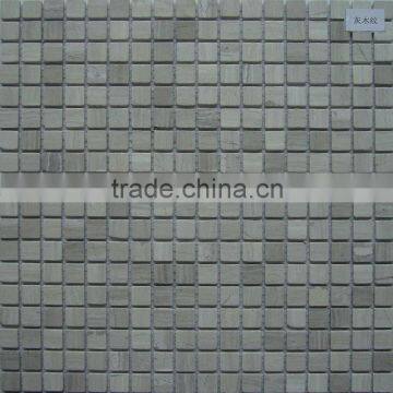 Gray Wood Classical Stone Mosaic Wall Tile Hall Decoration Material