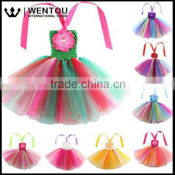 Baby Girls Party Chiffon Rainbow Tutu Dress