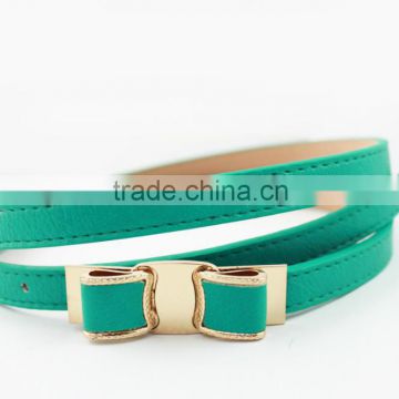 Ladies Candy Color Fashion Skinny PU Belt Fancy PU Belt