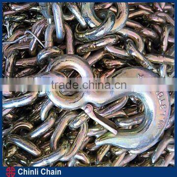 USA standard chain with hooks g43 chain with clevis/eye grab hooks on both ends