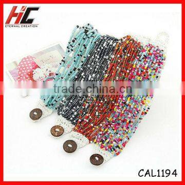 2012 Fashoin Stylish Chain Glass Bead Bracelet Colorful