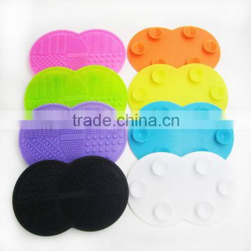 New coming colorful silicon cleaning pad makeup brush cleaner with suckers