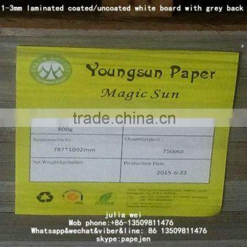 High quality one side white grey chipboard