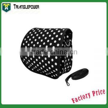 Fashion White Dot Cloth Camera Bag, fuji mini case for Fujifilm Instax Mini 8 Case With Free Shoulder Strap(Black)