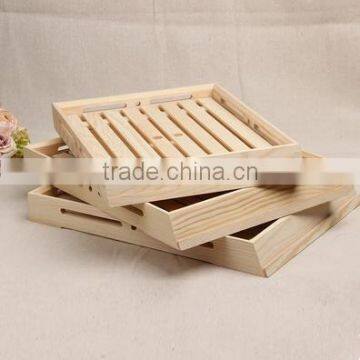 Multifunction bread plate cake dessert tray removeable useful solid wood bread trays