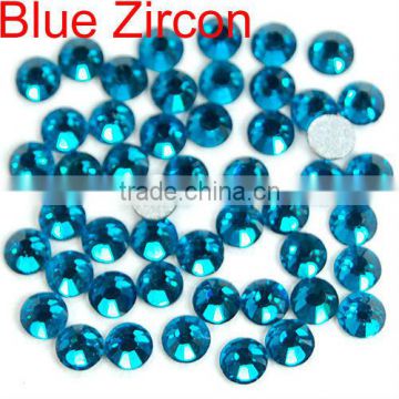 Blue Zircon Non hotfix crystal rhinestone Flatback Rhinestone for Nail Art SS4-SS40