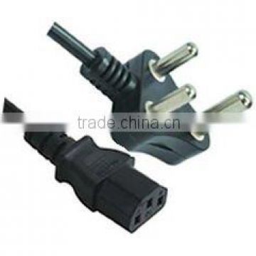 South Africa India power cords 5A/10A 250V H05VV-F 3G0.75/1.0/1.5mm2