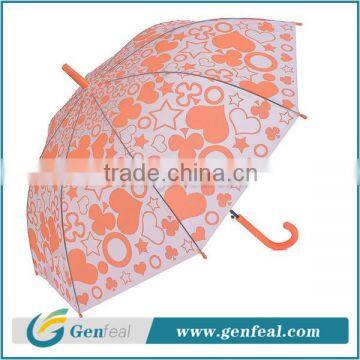 colorful heart shape design ladies EVA auto open transparent umbrellas