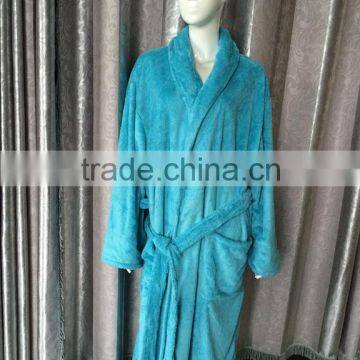 Polyester microfiber coral fleece bathrobe