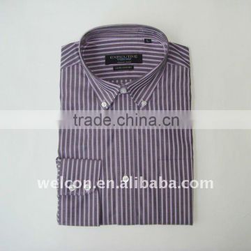 new oem men's 100% cotton long sleeve stylish stripe classic business dress shirt