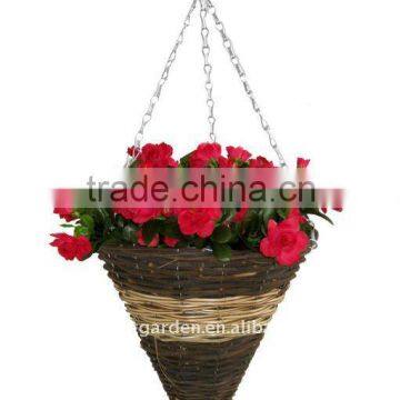 Rattan Split Square Cone hanging planter - hanging basket - Rattan Split hanging cone flower pot