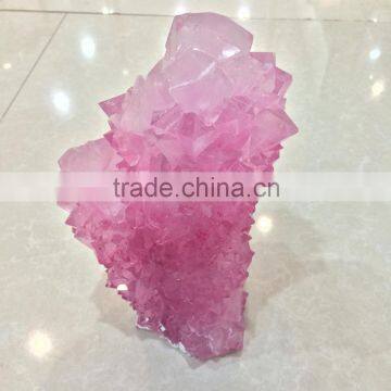 Pink Artificial Crystal Cluster Rose Crystallizing Ornaments For Sale