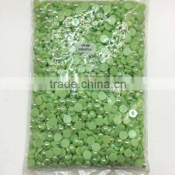 Hotsale resin peridot AB decorative half pearl beads,8mm fake half round pearl fashion store