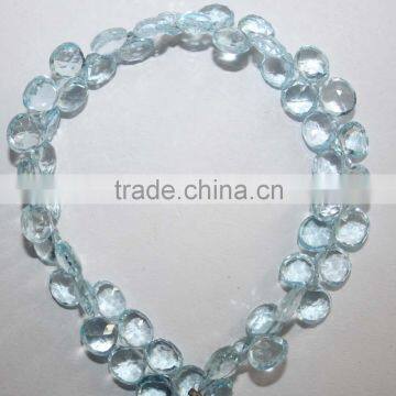 Natural Sky Blue Topaz Faceted Heart