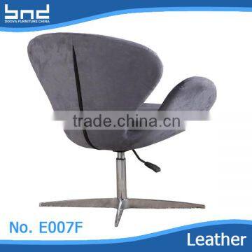 2015 new product coffee fabric chair with patchwork fabric and chromed legs