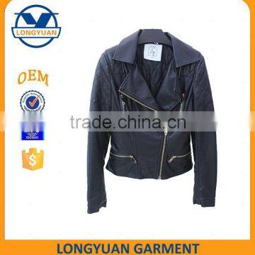 Motocycle Jacket Women Clothing Made by pu pu Leather Jacket
