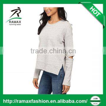 Ramax Custom Women Casual French Terry Crew Neck Sweatshirt Tops photo-2