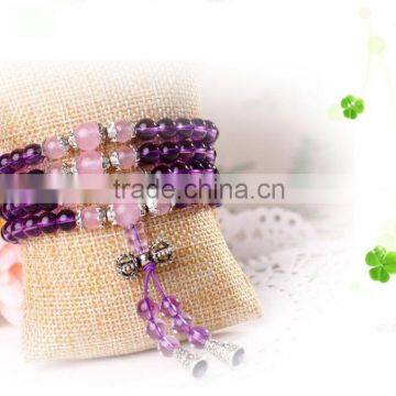 Amethystsmall Beaded Stretch Bracelet ,spiritual Bead Bracelet photo-4