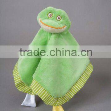 ultra soft and unbelievably cute frog Snuggler blanket baby plush toys with embroidery