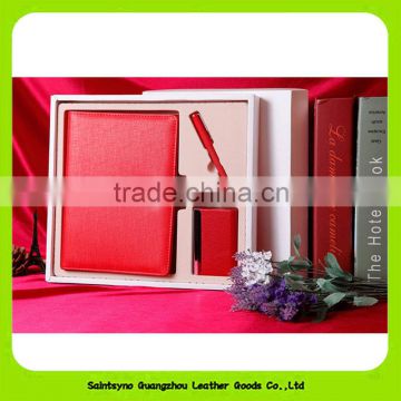 Corporate anniversary gifts business notebook gift set with pen and name card holder 16026