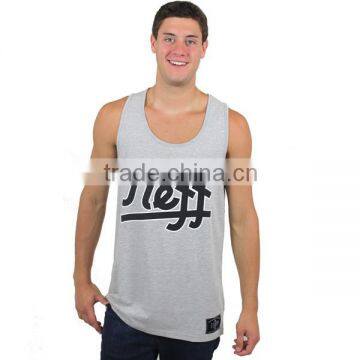 100% cotton sweat-absorbent mens gym singlet training vest for men