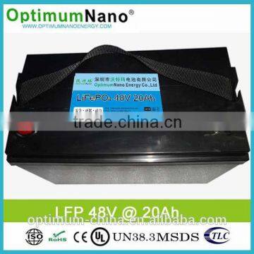 48V 20Ah rechargeable battery LiFePO4 E-bike e-scooter battery