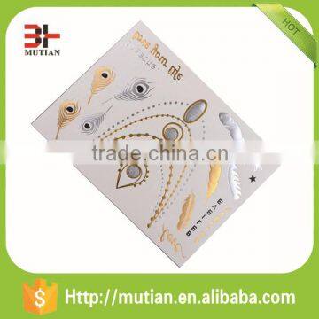 Gold Metallic Finished Flash Tattoo Gold Foil Temporary Tattoo Sticker photo-2