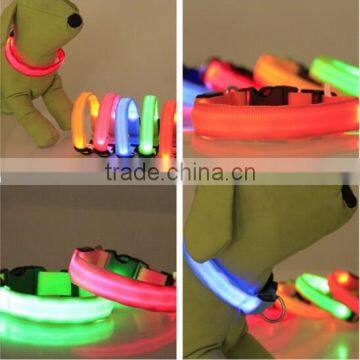 High Quality Nylon Nylon LED Flashing Dog Collar With 3 Flashing Mode 8 Colour photo-2