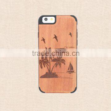 Universal PC and Wood Phone Case With Press Key Custom Design Case for Iphone 6/6 Plus