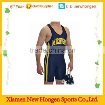 Bodybuilding low cut custom wrestling singlet with factory price