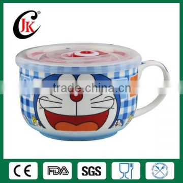 Hot sale cheap ceramic bowl soup bowl with handle wholesale