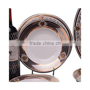 Ceramic Gold Plates in Rose Design of Porcelain Dinnerware Set for 12 Persons photo-3