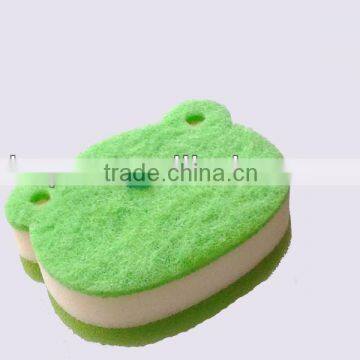 frog shape animal kitchen cleaning sponge(KP-001)