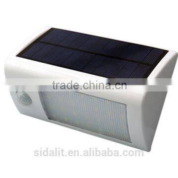 28 Led White Color Round Triangle Lampshade 2200mah Ni-MH Battery PIR Sensor + Light Control Solar Led Wall Light photo-2