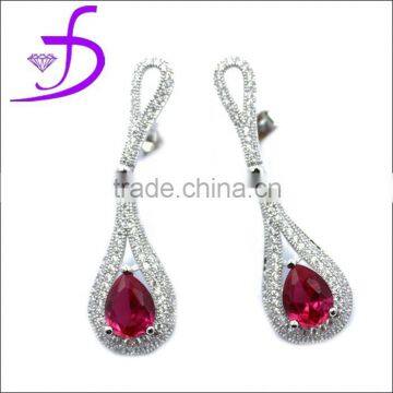 925 silver jewelry ruby jewelry micro pave setting zircon fashion design