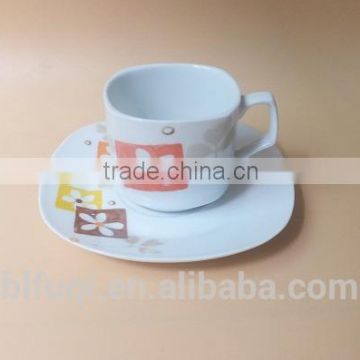 220cc square tea cup and saucer porcelain tea cup sets coffee cups and saucers sets cheap bulk stock