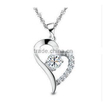 simple heart shaped fancy girls lovely jift jewelry for women 925 silver wholesale pendant