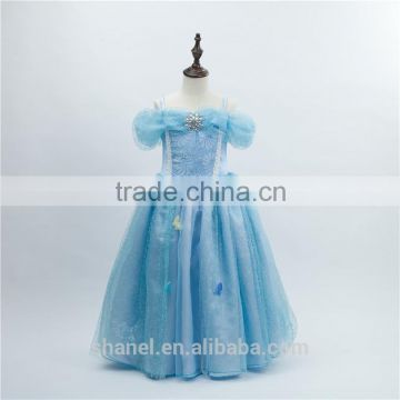 Latest design occident fashion Lace cinderella dress 2015 girls party/cosume fairytale dress