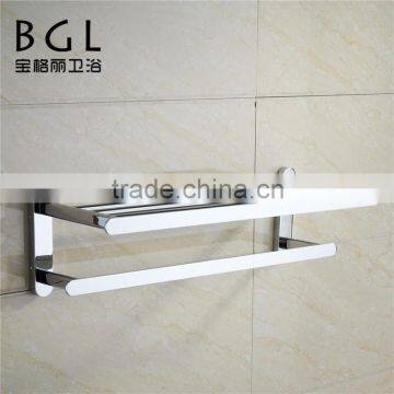 luxury brand manufactory double zinc alloy chrome finishing items towel rack