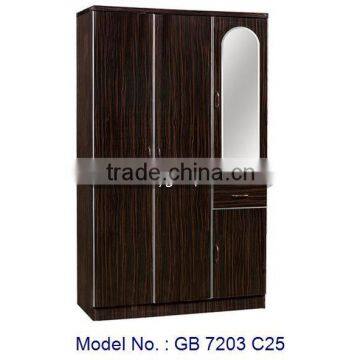 MDF Wardrobe With Mirror Modern Home Bedroom Furniture Closet Armoire, 3 door bedroom wardrobe design, cheap bedroom furniture