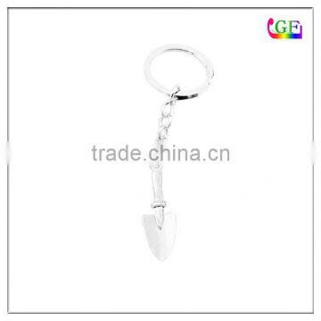 Silver shovel spade forklift Charm keychain