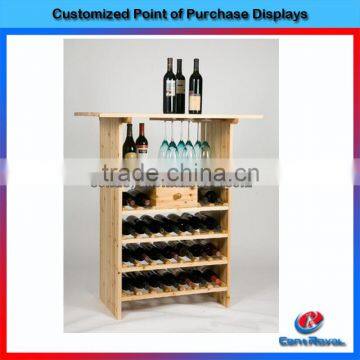 Wholesale high quality wood wine bottle holder display racks