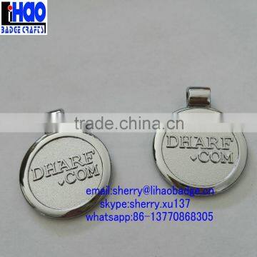 custom round logo metal charm,zinc alloy silver plated metal pendants