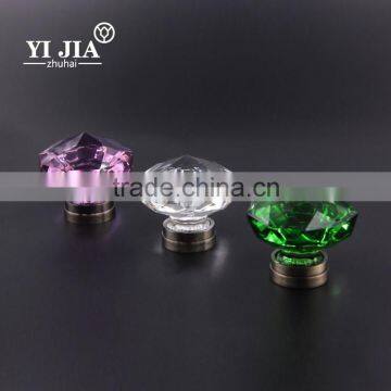 Multiple Colour Decagon Shape Drawer Cabinet Glass Knob Handle