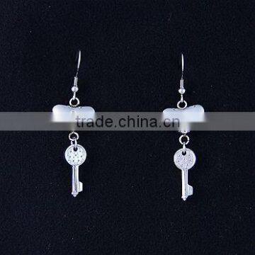 Drop Earrings With Heart Charm for Anniversary