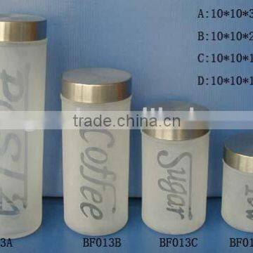 Glass Jar With Frosted Used for Storage Food