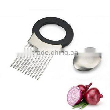 Stainless Steel Onion Holder with Odor Remover/wash Bowl, Onion Slicer