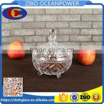 Glass Bowl Glass Candy Bowl with lid glass jar